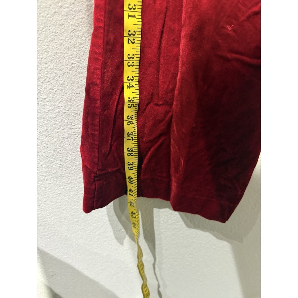 Anthropologie Maeve Red Velvet Pants Size 10 Holiday Party Statement - Picture 8 of 9